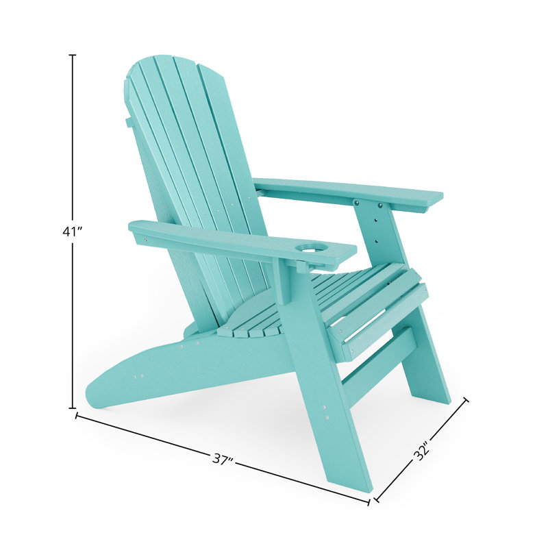 Kavia Outdoor Adirondack Chair With Table, Gulf Shores Teal