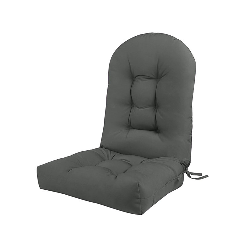 No-Slip Adirondack Chair Cushion - Secure Fit One-Piece Design, 4 Inch Thick Waterproof Outdoor Cushion for Rocking Chairs with UV Protection, 44x19 Inches, Gray
