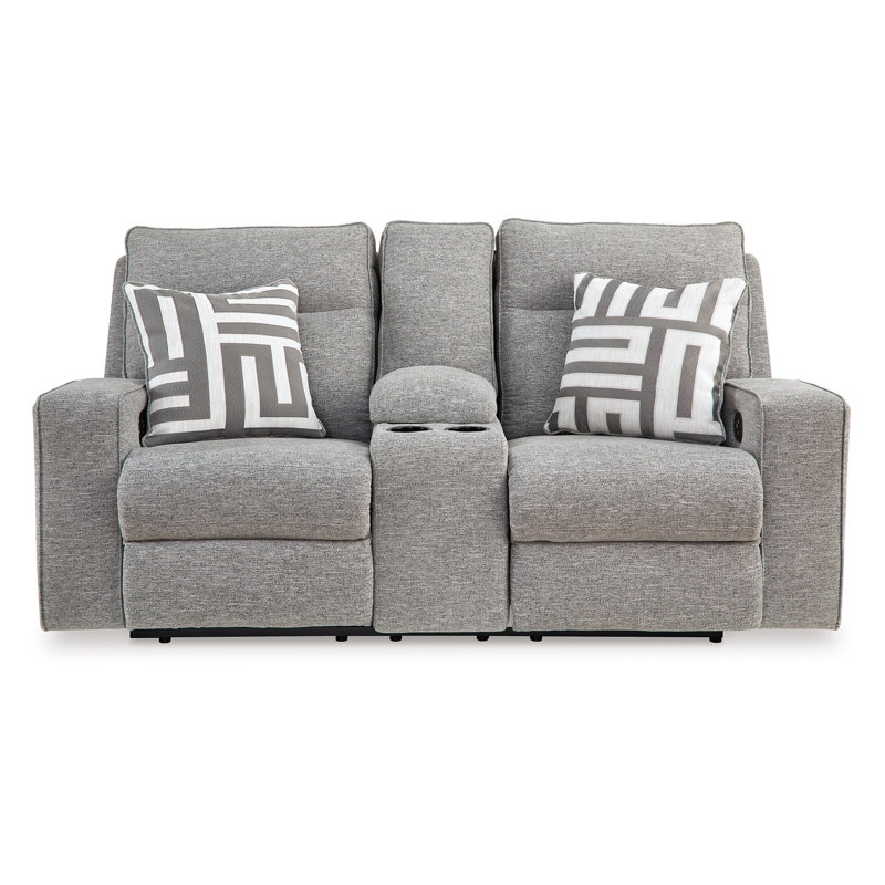 Causeuse inclinable électrique Cloe, performance Nuvella grise, 2 coussins