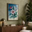 Striped Lilies in Teal Botanical - Wrapped Canvas-1329824574-1329824566