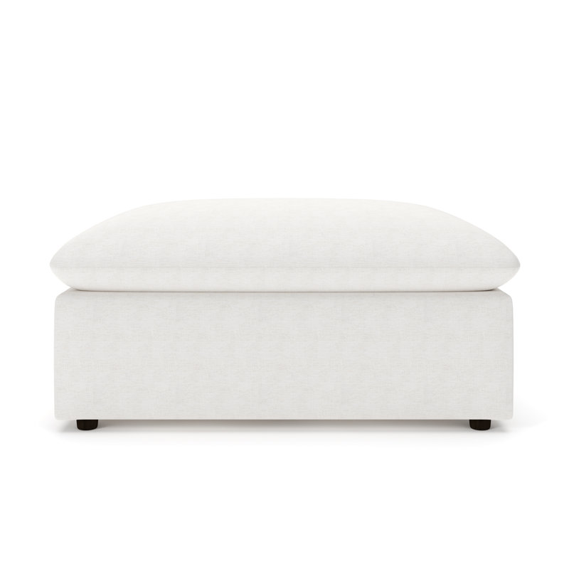 Remy Upholstered Oversized Ottoman, Nomad Snow Polyester Blend