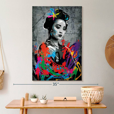 Portrait de femme grunge sur toile
