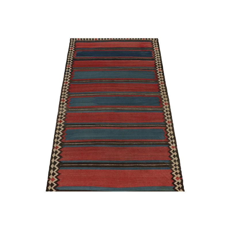 Wool Area Rug in Red/Blue