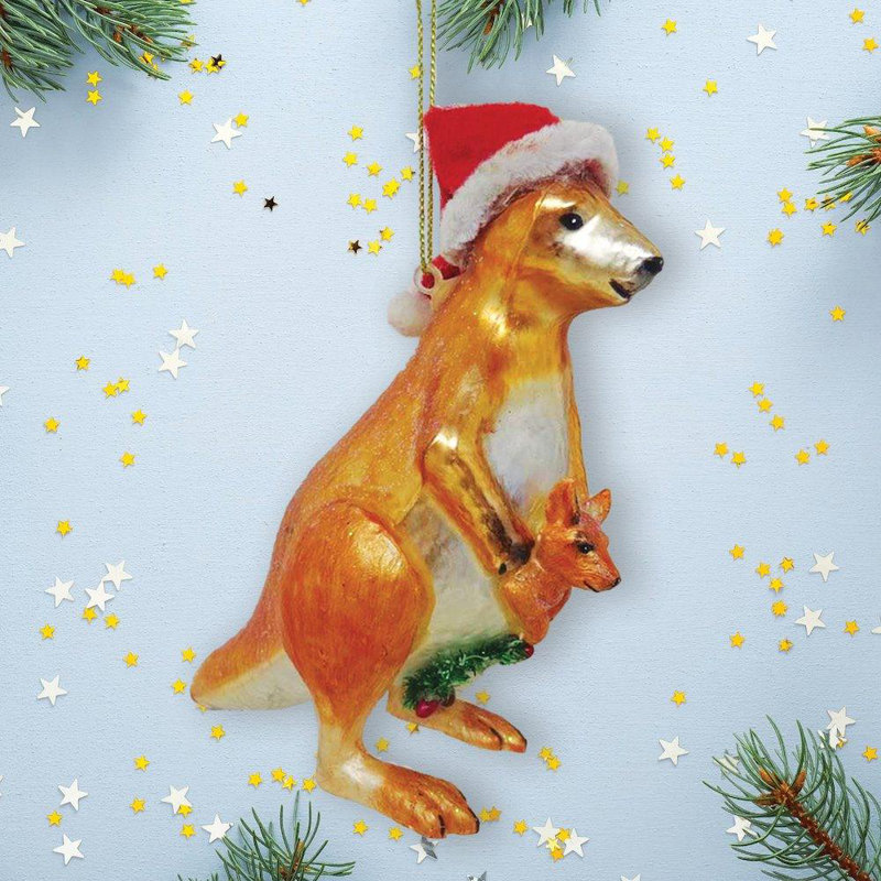 Ornement de Noël en verre kangourou Jarvell