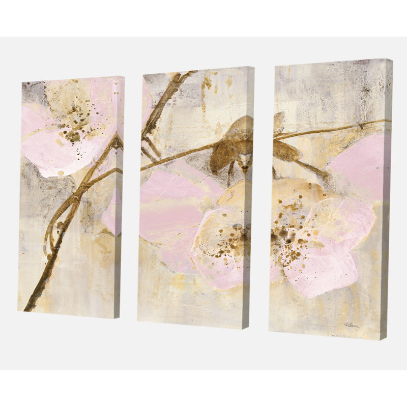 Shabby’élégance ii rose', reproduction d’image multi-pièce sur toile, H 32 po x l 48 po x P 1 po