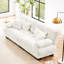 Salon 2 places nuage - tissu chenille blanc avec coussins lombaires et coussins confortables pour 2 personnes