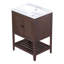 Ensemble de meuble-lavabo simple avec plateau en céramique 24,11 po Melainie-1052905328