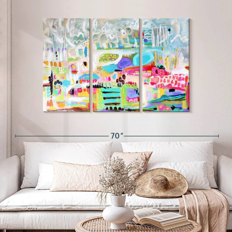 Avery Abstract Clouds Over City, 32" H x 50" W