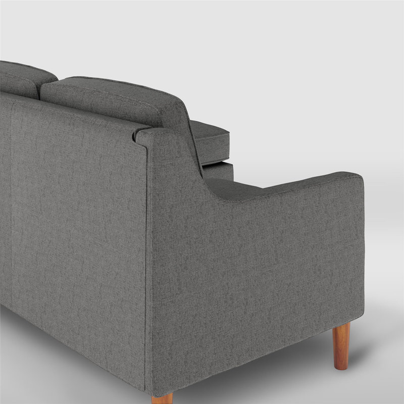 Upholstered Sectional, Grey Linen Blend