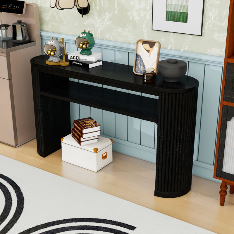 Console Farmhouse avec tablette ouverte, Noir
