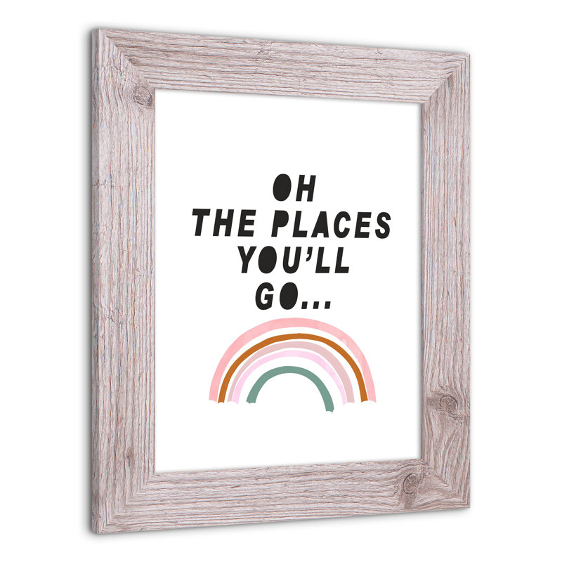 Art encadré «Places you go», H 14 po x l 11 po x P 0,75 po, Cadre blanc