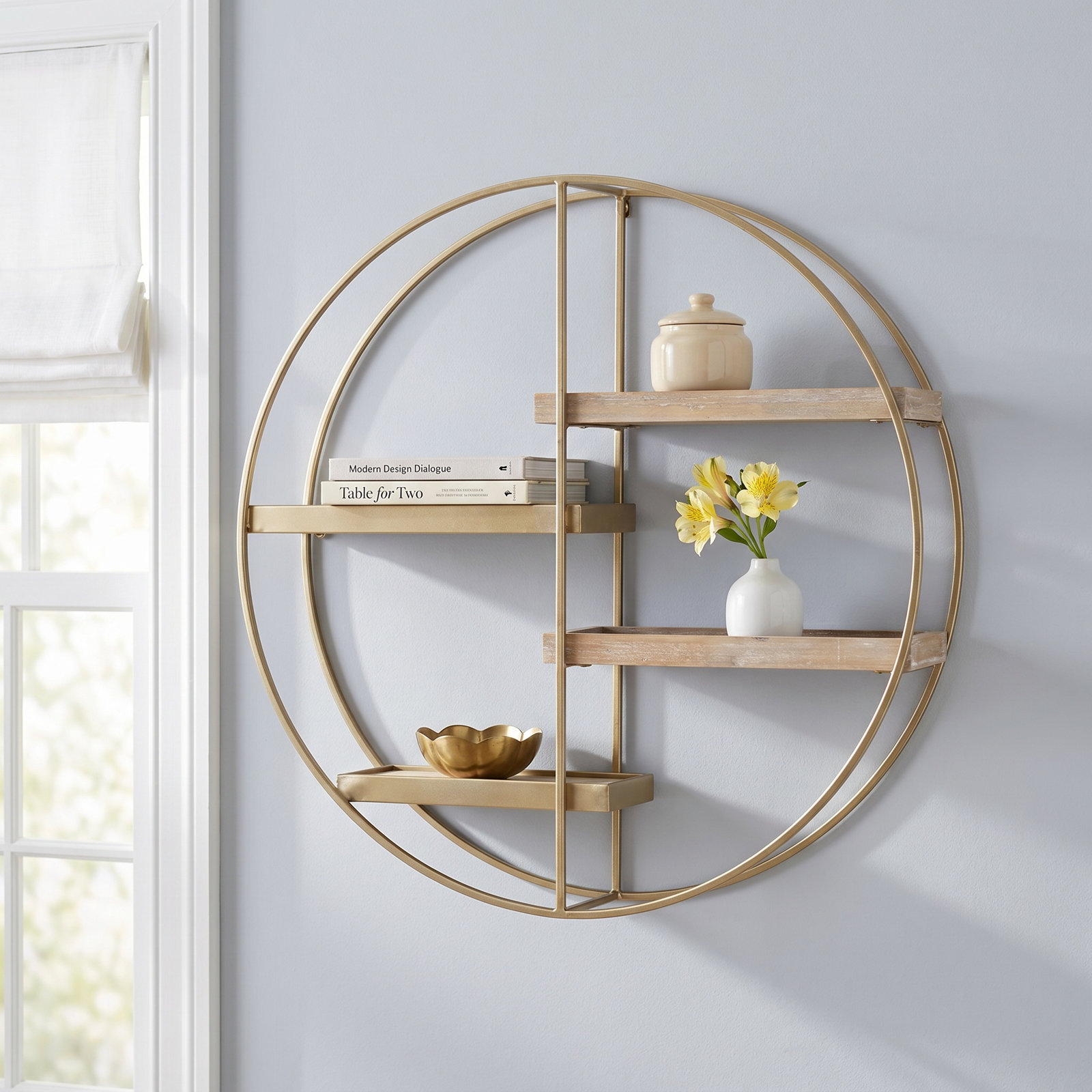 Khala 24" Accent Shelf, Gold