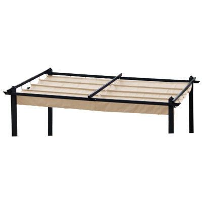 Housse de remplacement pour abri de soleil de 10 pi Pergola - résistance kaki, matériau aquatique, auvent facile à installer pour les étapes de protection, d'eau et d'installation rapide