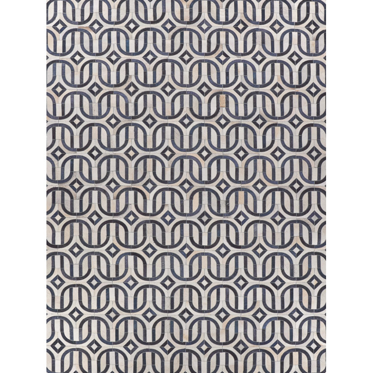 Natural Hide Cowhide Geometric Area Rug