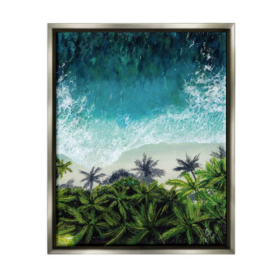 " Aerial View Tropical Beach " by Georgie Harrison Painting Print