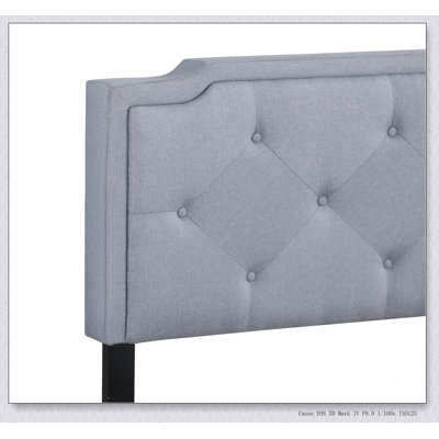 Structure de lit rembourrée avec tête de lit capitonnée à boutons