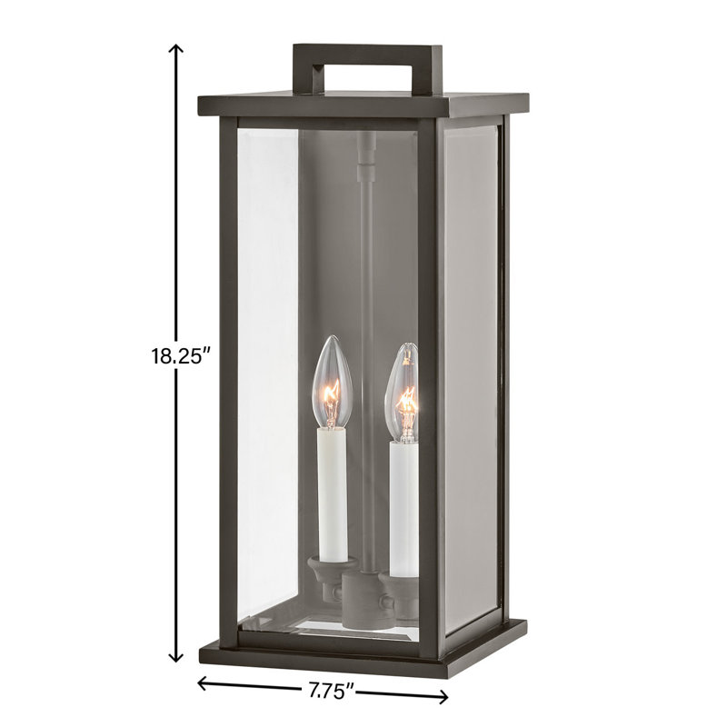 Weymouth 2 - Light Outdoor Wall Lantern, 18.25" H x 7.75" W x 8.25" D