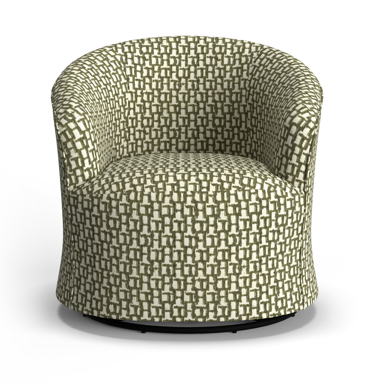 Jude Upholstered Swivel Nursery Chair, Olive Graphic Print Performance