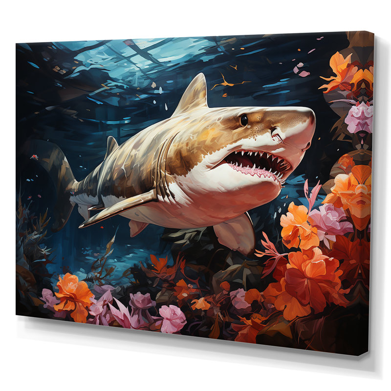 Silent Hunter Sharks Portrait II - plage et océan, reproduction d'art sur toile, Toile tendue, H 30 po x l 40 po x P 1,5 po