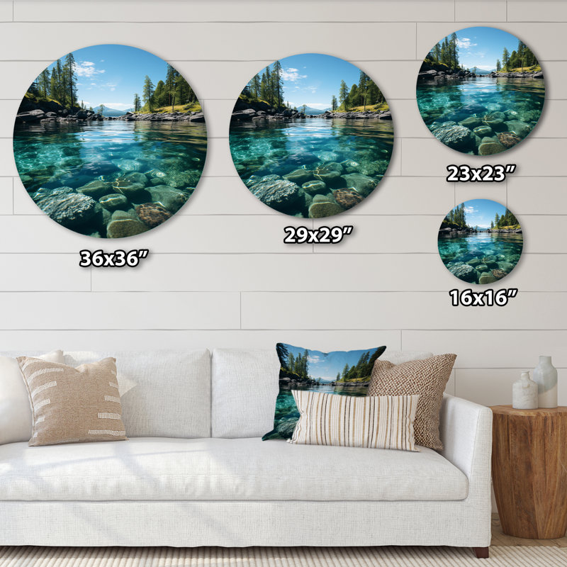 «Alaska Pristine Waters», art rond en métal, H 16 po x l 16 po