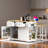 Large Rolling Kitchen Island With 2 Bar Stools, Drop Leaf, Power Outlet, Internal Storage Racks, 5 Open Side Racks, 2 Drawers-48889009