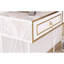 Console blanche avec pieds en métal et base en bois, 46,85 po Profondeur, 14,29 largeur, 35,59 hauteur de la table de base, pieds, couleur, 46,85 po 14,29 po 35,59 po