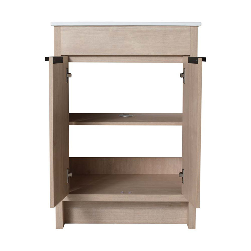 24'' Single Bathroom Vanity with Sink, Plain Light Oak