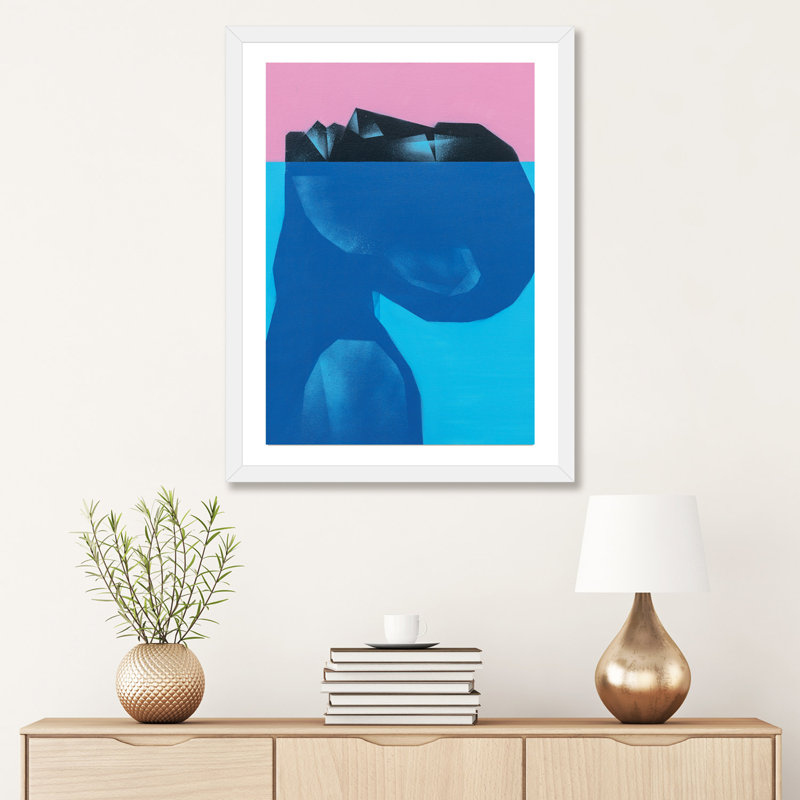 " Peace In Water " by VCalvento, White, 32" H x 24" W, Framed Print with Mat