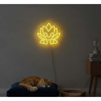  | Enseigne lumineuse fleur | Fabriqué avec des tubes néon flexibles durables assurant un éclairage lumineux et constant pendant plus de 50 000 heures sans scintillement ni gradation | 18 x 19 | Jaune