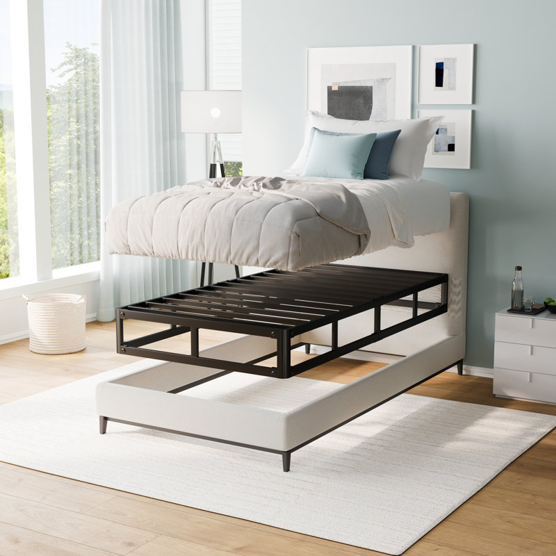 Heavy Duty metal box spring - 6-inch twin xl box spring ，Noise-Free Mattress Foundation with Removable Washable Cover, Tool-Free Assembly