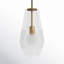 Luminaire suspendu 1 lumière Altie avec verre embossé diamant et cordon tressé noir-70886299