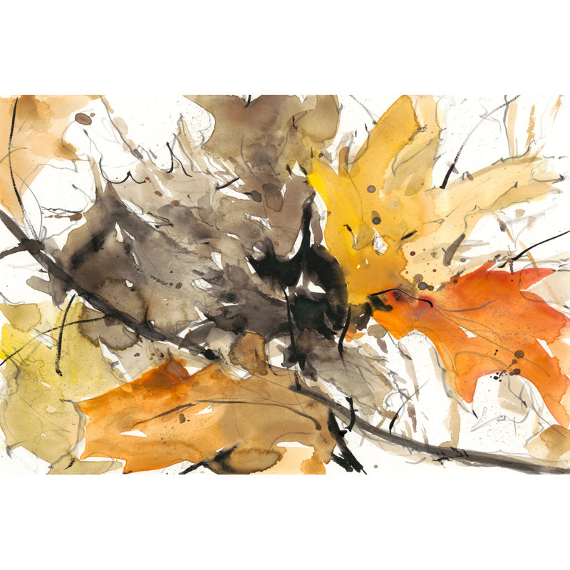«Watercolor Autumn Leaves II» par Samuel Dixon, reproduction d'art sur toile tendue, H 8 po x l 12 po, Non