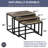 Set of 3 Mango Wood Nesting Tables with Black Metal Frame Base