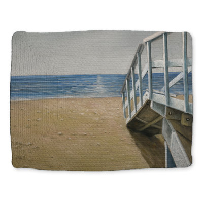 Blue Coastal Sea Braided Placemat | Seaside Landscape Decor