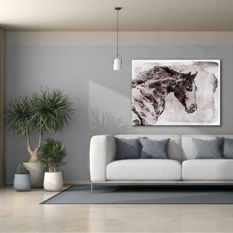 «Dark Brown Horse 4» par Irena Orlov, art mural sur toile, H 40 po x l 54 po x P 1,5 po