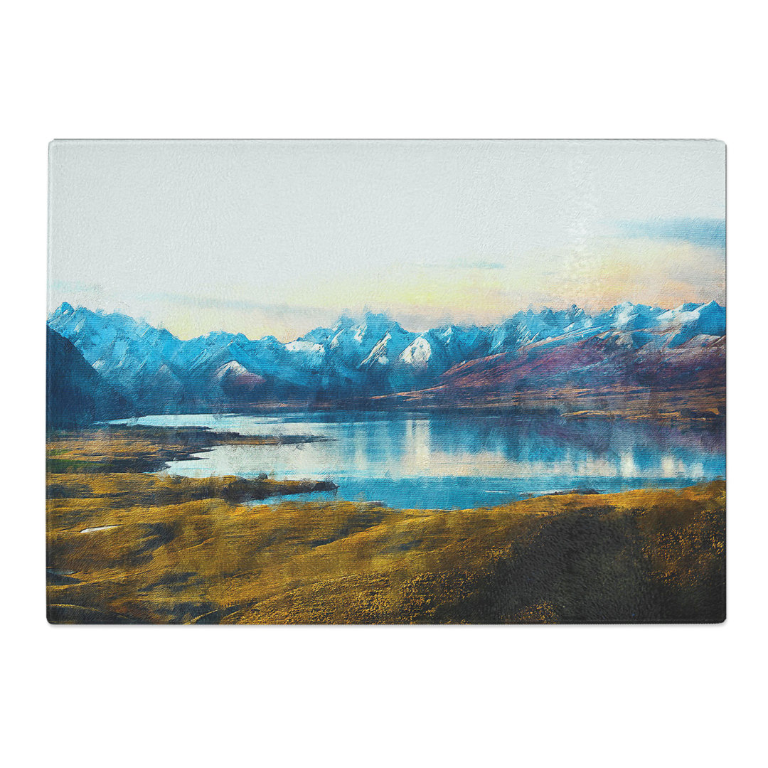 Tempered Glass Lake Tekapo in New Zealand Chopping Board