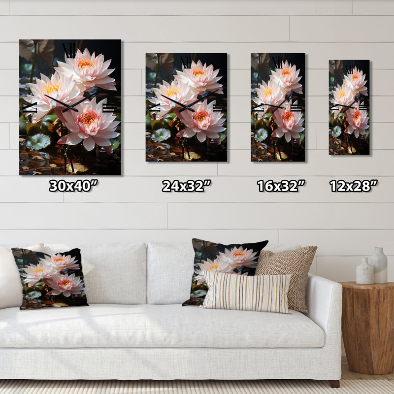 Égypte Lotus Serenity II - horloges murales florales, Petit
