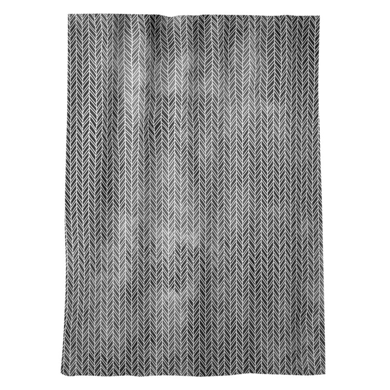 Panneau de rideau simple occultant et isolant avec passe-tringle chevrons window Avicia, Noir