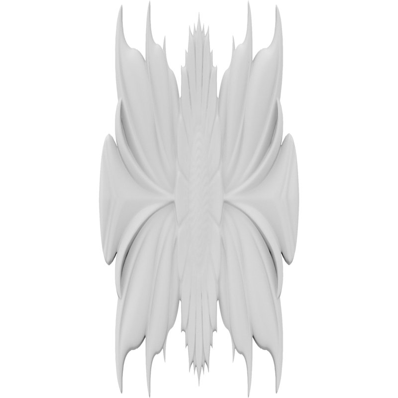 Rosettes appliquées, H 9 po x l 4,5 po x P 0,75 po
