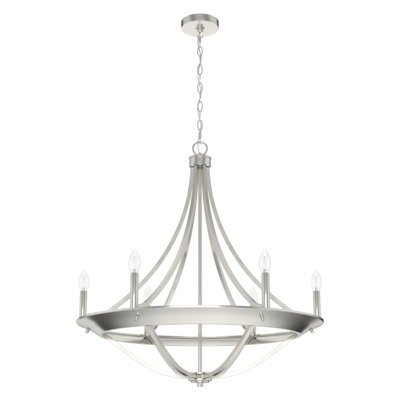 Perch Point 6 Light Candle Style Wagon Wheel Chandelier