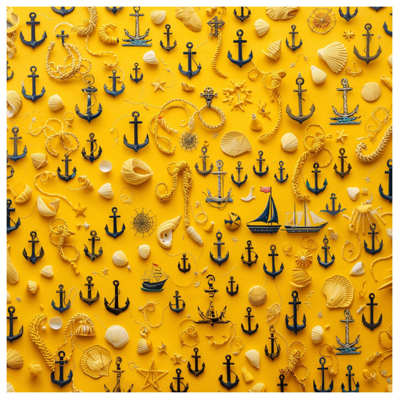 Rideaux de douche Nautical Anchors Ropes Seashells, L 70 po x H 72 po