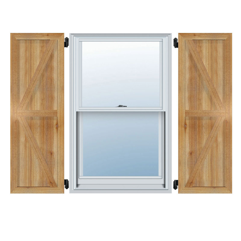 Rustic Cedar Board and Batten Shutters with Z-Bar Design, 16" x 32"