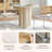 Modern Velvet Dining Chairs Set Of 6, Rattan Back & Chrome Base,Beige-969633448