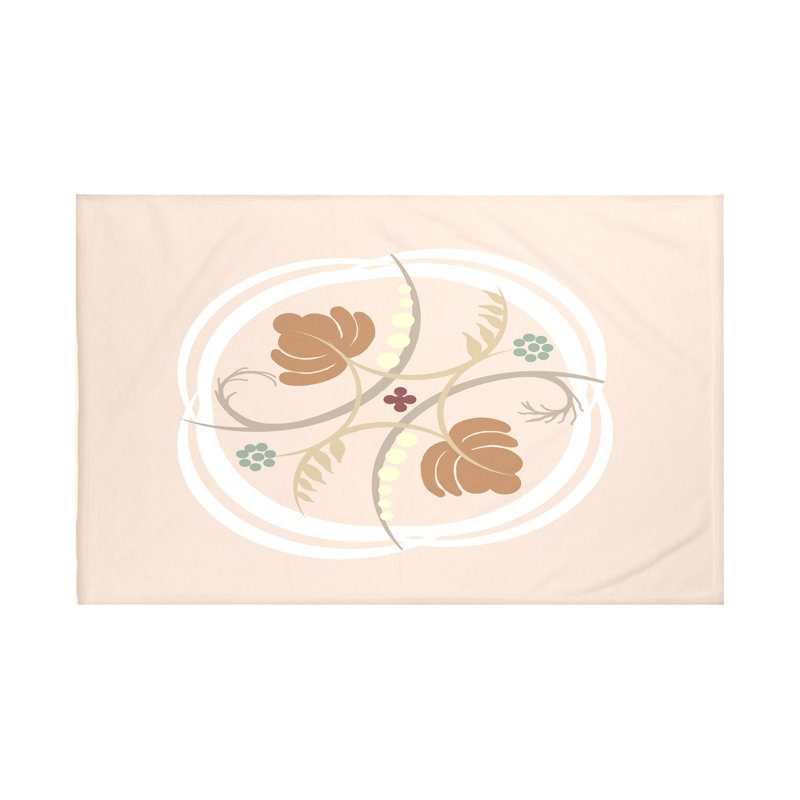 Poetry In Motion Throw Blanket, 60" L x 50" W, Almond Butter (Taupe/Rust)