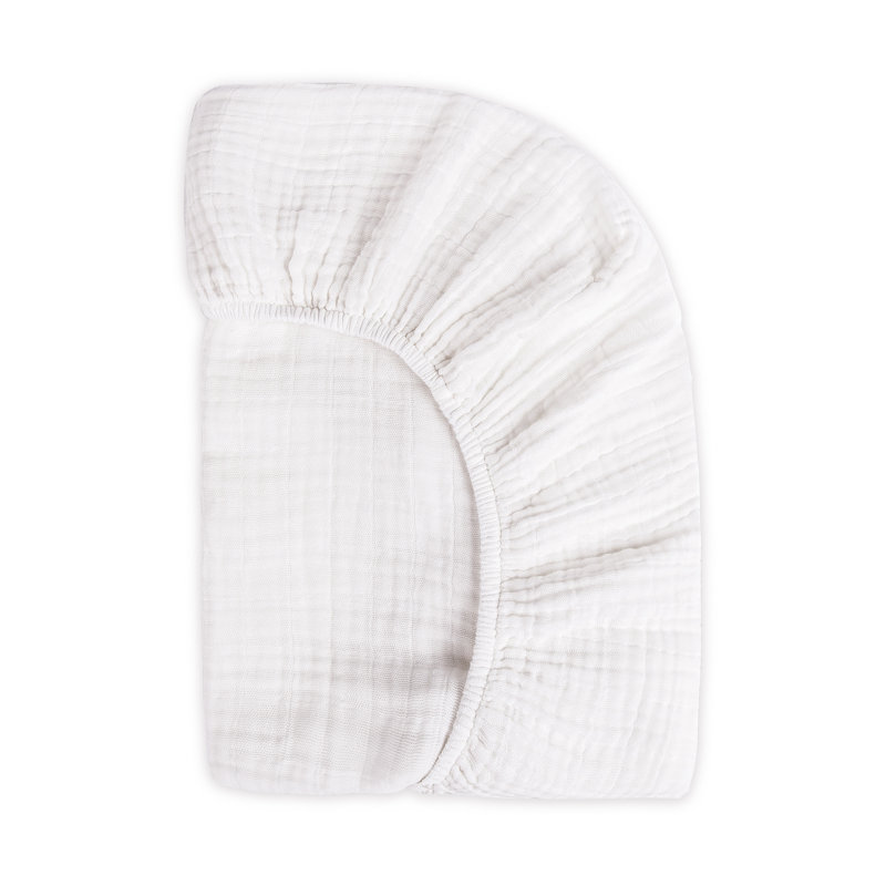 Plain White Muslin Mini Fitted Sheet