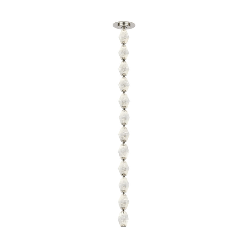 Collier LED Pendant, 3000K, 26.2" H x 2" W x 2" D, Surface Polished Nickel