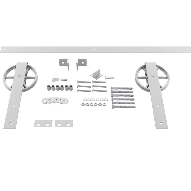 Ensemble de quincaillerie pour porte de grange standard Premium, Blanc fusée, 72 po