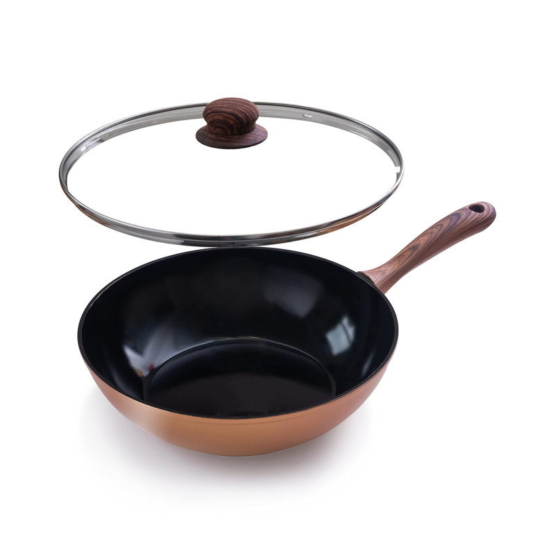Belfry Kitchen Fowler Non-Stick Stainless Steel Wok with Lid