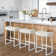 24" Luxuriously Ultra-Soft Wide Cushion Saddle Counter Height Bar Stools With Metal Frame