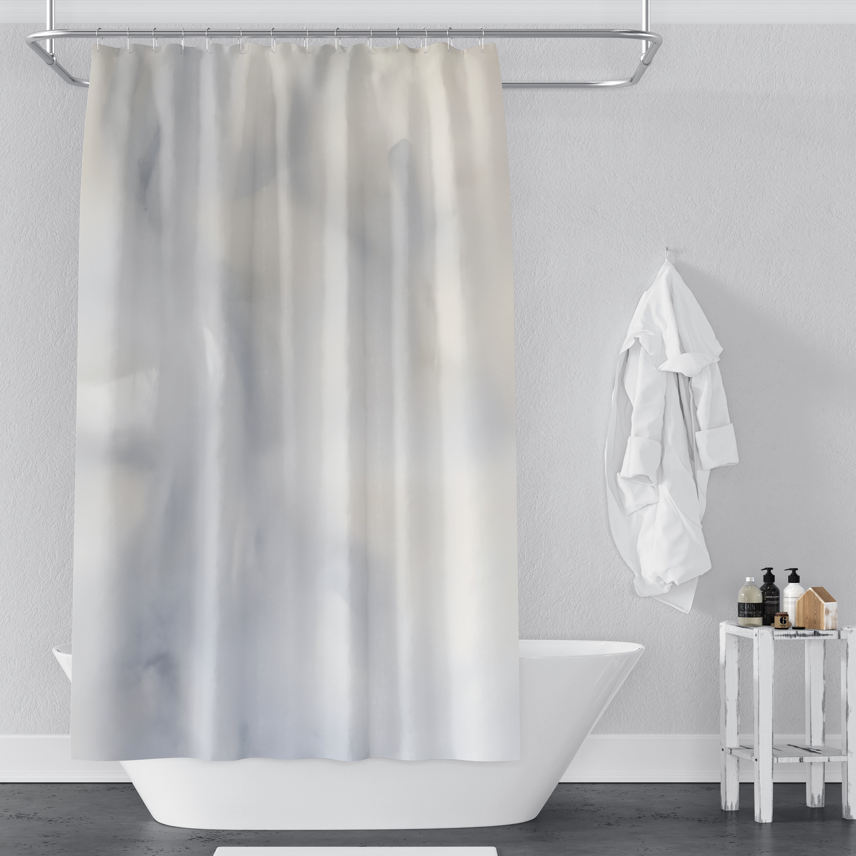 Wayfair Basics Ingham Peva Solid Color Single Shower Curtain + Beaded Roller Rings Wayfair Basics Color: White